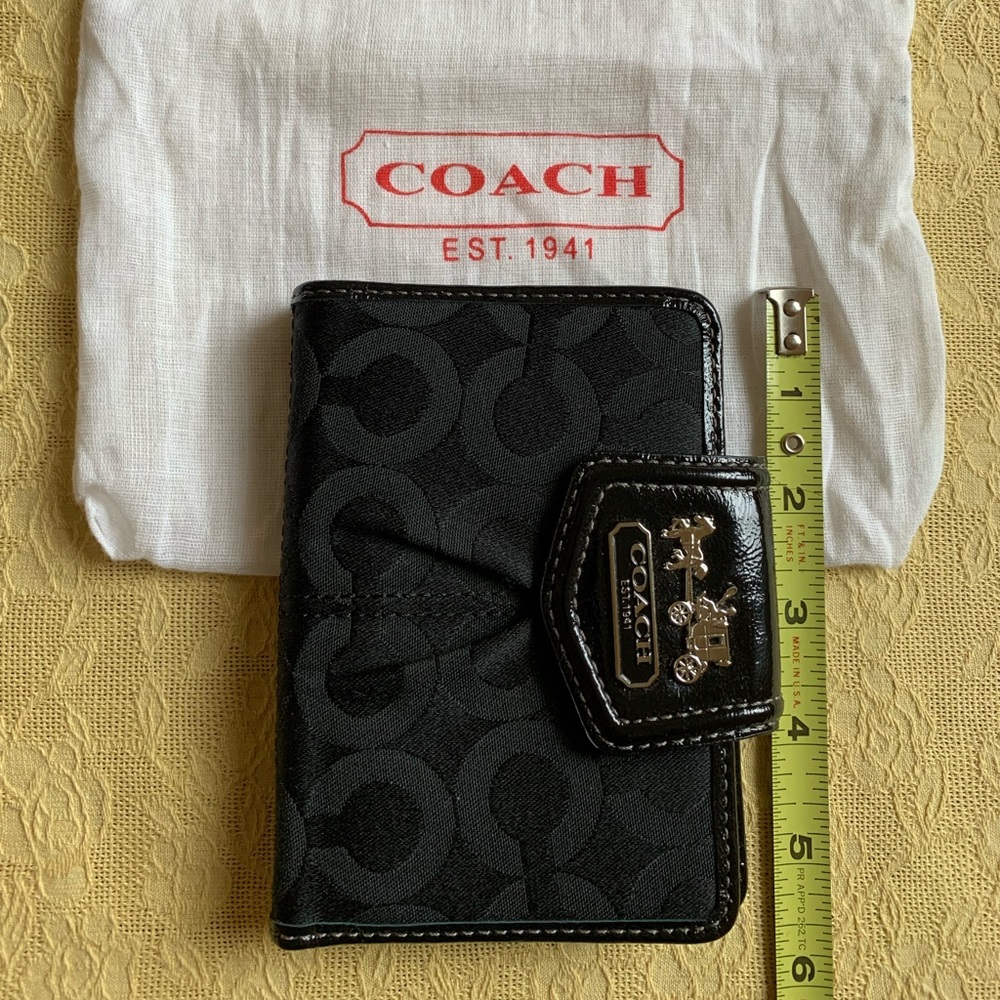 NWT Coach Madison Signature Op Art wallet SV/BK 43493